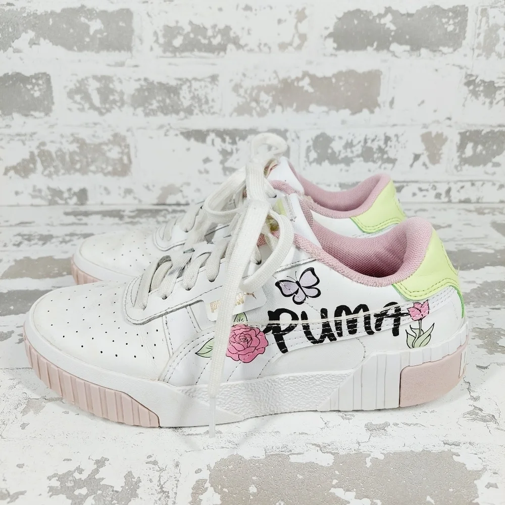 PUMA Cali Bouquet Women's Leather Walking Sneakers B79 - Picture 1 of 11